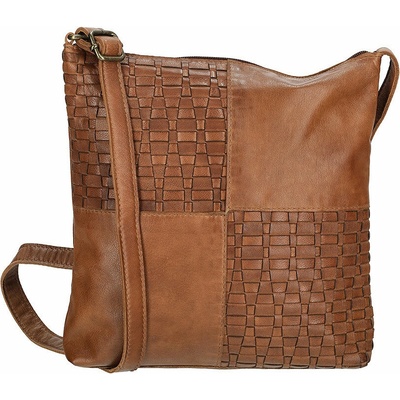Enrico Benetti Sicily leather crossbody bag cognac