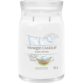 Yankee Candle Clean Cotton голяма свещ с надпис 567 гр