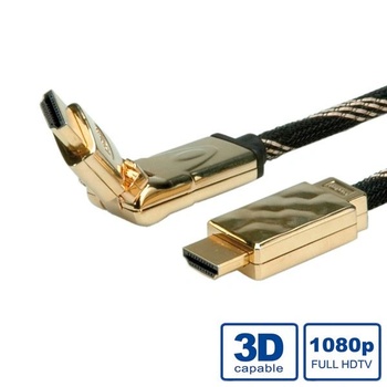 Roline HDMI Ethernet кабел, Premium, 360° конектор, мъжки/мъжки, 2 м (11.04.5507-10)