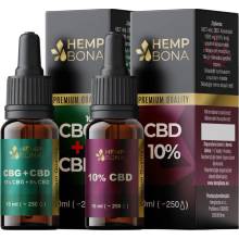 HempBona CBGCBD 15% olej Full spectrum 10 ml + CBD 10% olej Full spectrum 10 ml