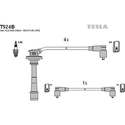 Sada zapaľovacích káblov TESLA T924B