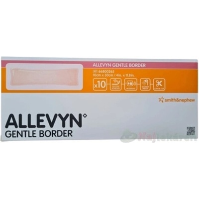 ALLEVYN Gentle Border Krytie na rany adhezívne hydrocelulárne penové krytie 10 x 30 cm 10 ks
