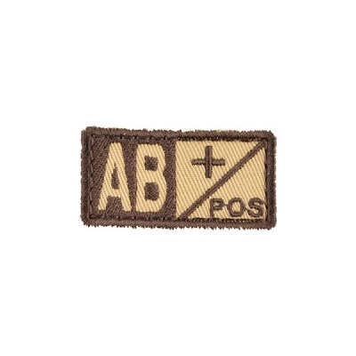 MILITARY RANGE Nášivka krevní skupina AB POS VELCRO PÍSKOVÁ
