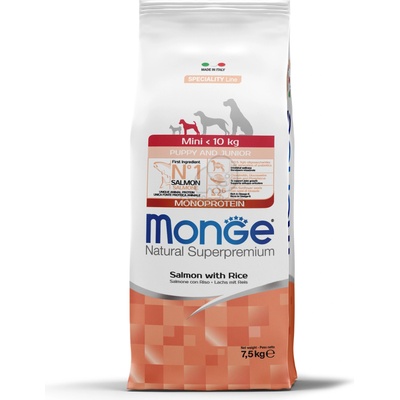 Monge Speciality Line Mini Puppy & Junior Lazac Monoprotein суха храна за кучета - сьомга, ориз 7, 5 кг
