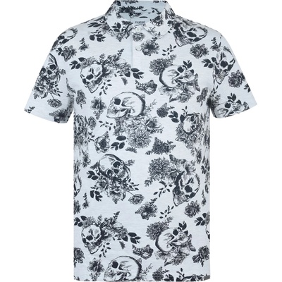 Firetrap Мъжка блуза с яка Firetrap All-Over Print Polo Top Mens - Ecru