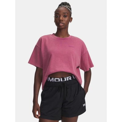 Under Armour UA HWT Boxy Wash SS Červená