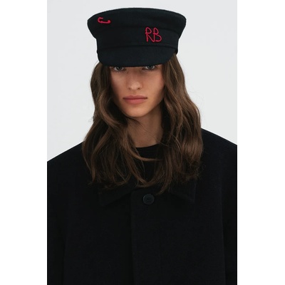 Ruslan baginskiy Вълнен каскет Ruslan Baginskiy Safety-pin Baker Boy Cap (KPC033.W.WPNS.WRB)