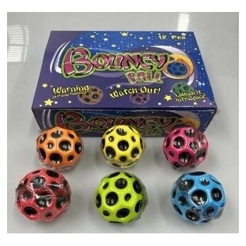 Loptička extrémne skákací meteorit pena 6cm 6 farieb 12ks v boxe