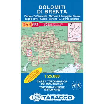 Dolomiti di Brenta 1:25 000 turistická mapa TABACCO 053