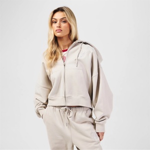 Jack Wills Суичър Jack Wills Women's JW Emblem Zip Hoodie - Stone