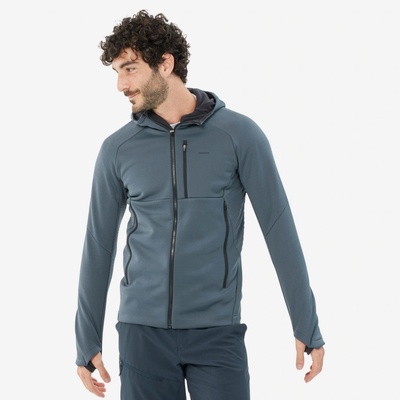 Quechua pánska turistická fleecová mikina MH520 Hood šedá