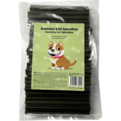 JOPOPET Pochoutka Dentální kříž Spirulina 12,5 cm 50 ks