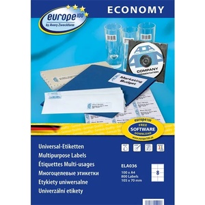 AVERY Europe100 ELA036 универсални етикети 105x70 мм, 800 бр (ELA036)