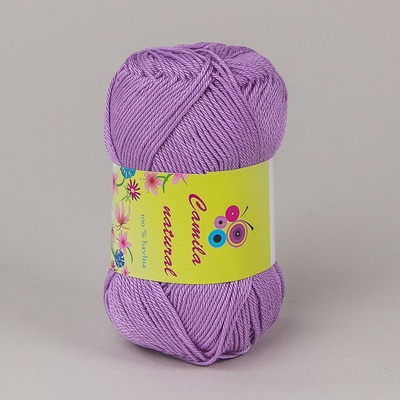 Pletací / háčkovací příze Storex CAMILA NATURAL 61 světle fialová, jednobarevná, 50g/125m