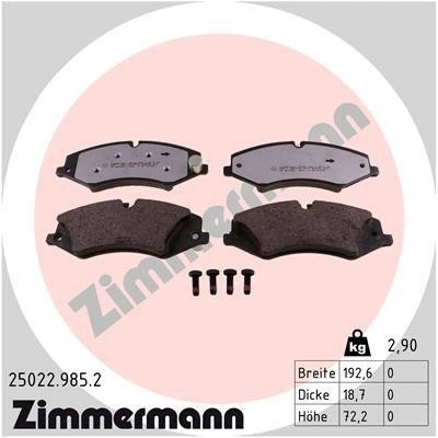 Sada brzdových platničiek kotúčovej brzdy ZIMMERMANN 25022.985.2