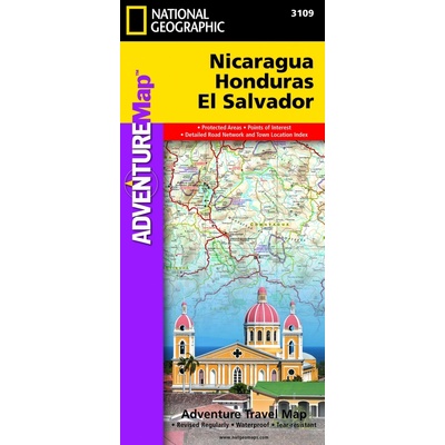 Nicaragua Honduras & El Salvador Adventure Map GPS komp. NGS
