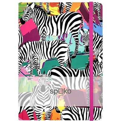 Spoko Тетрадка с линийка SPOKO A/5 96 страници гумена твърда корица zebra S081511003 (S081511003)