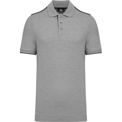 Designed To Work polokošile s barevnými proužky Piping Oxford šedá černá