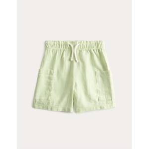 Marks & Spencer Карго къси панталони от ленена смес (2-8 години) Marks & Spencer зелено Marks & Spencer | Zelen | Момчешки | 5-6 години