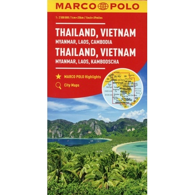 Kontinentalkarte Thailand Vietnam Laos Kambodscha 1:2 000 000