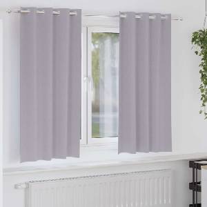 Pure Line Home Плътни завеси в цвят сив с метални халки, 2 бр. , 140 x 175 см - zalegloto - 43,03 лв