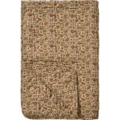 Ib Laursen Prošívaný přehoz Flower Vines 130 × 180 cm, hnědá barva, textil