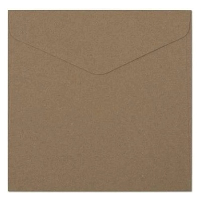 Ozdobné obálky Kraft - 16x16cm, 120 g/m2, tmavě béžové, 10 ks