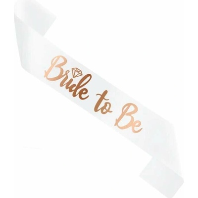 Šerpa Bride to be - bílá s rosegold diamantem