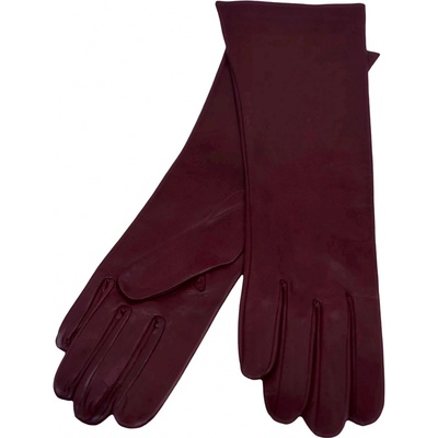 Carlsbad Hat Co. dámské dlouhé vínové kožené rukavice bez podšívky