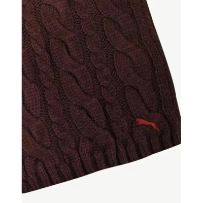 PUMA Dave Cable Knit Scarf Bordo