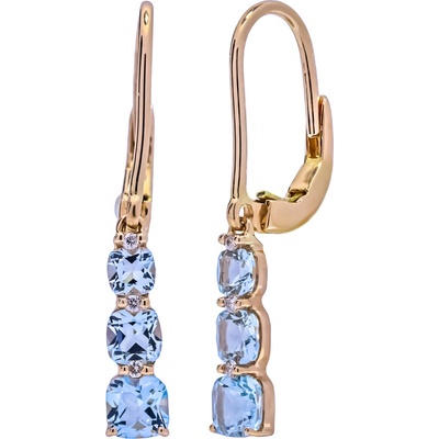 Blink-Blink visiace náušnice z ružového zlata s Topásom 3274RToA