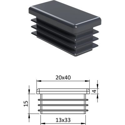 Krytka plastová 20 x 40 mm