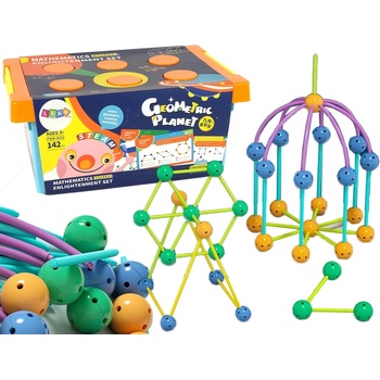 LEAN Toys Sada 3D konstruktivních geometrických prvků 142 ks