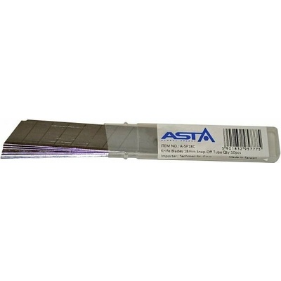 Čepele pre odlamovací nôž 18 mm, balenie 10 ks - ASTA A-SP18C