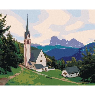 zuty Malování Podle Čísel Kostel A Hora Itálie Ted Davis 80 x 100 Cm Plátno