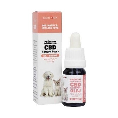 CBD olej pro malé psy a kočky 5% 10 ml