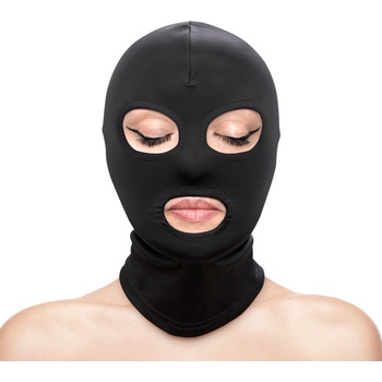 Image 1 of NS Novelties Fetish & Fashion Eyes & Mouth Hood Black