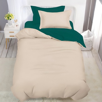 EmonaMall Двулицево спално бельо с ластик (размер за приста) EmonaMall, 4 части - Модел S18556 (S18556-1000h2-SE-05)