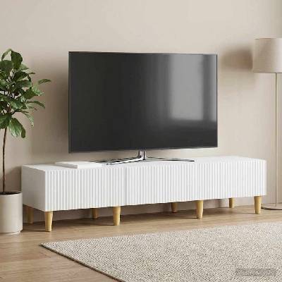 vidaXL ТВ шкаф с чекмедже Бяло 147 x 34, 5 x 30 см Инженерна дървесина (894705)