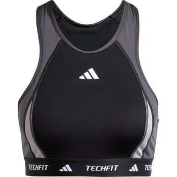 adidas TECHFIT Medium-Support High-Neck Colorblock Bra Womens - Black/White