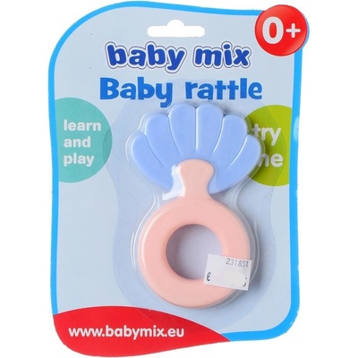 Baby Mix kousátko s chrastítkem mušle