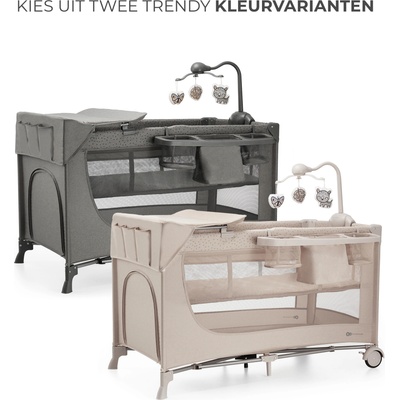 KinderKraft JOY FULL 2 бебешка кошара с аксесоари DARK GREY (KLJOY02DGR000AC)
