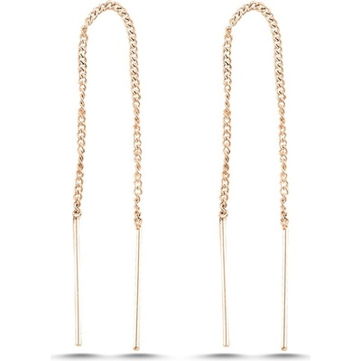 Lunica Stříbrné řetízkové náušnice ROSE GOLD 0513