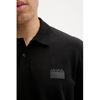 HUGO Памучна тениска с яка hugo в черно с изчистен дизайн 50546891 (50546891)