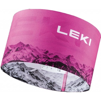 Leki XC headband neon pink white