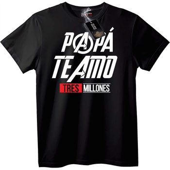 NOONEBRAND Тениска Татко Обичам те 3 Милиона - XXS, Black