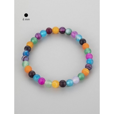 Prosperk Exluzivní barevný náramek z barveného achátu velikost korálku vícebarevná S0238