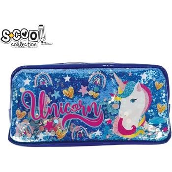 S-Cool Несесер s-cool с цип, pvc брокат unicorn dark blue
