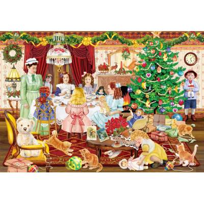 Grafika - Puzzle Girl's Christmas Tea Party - 1 000 piese