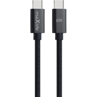 Maxlife MXUC-12 datový USB-C / USB-C 60W 2m černý